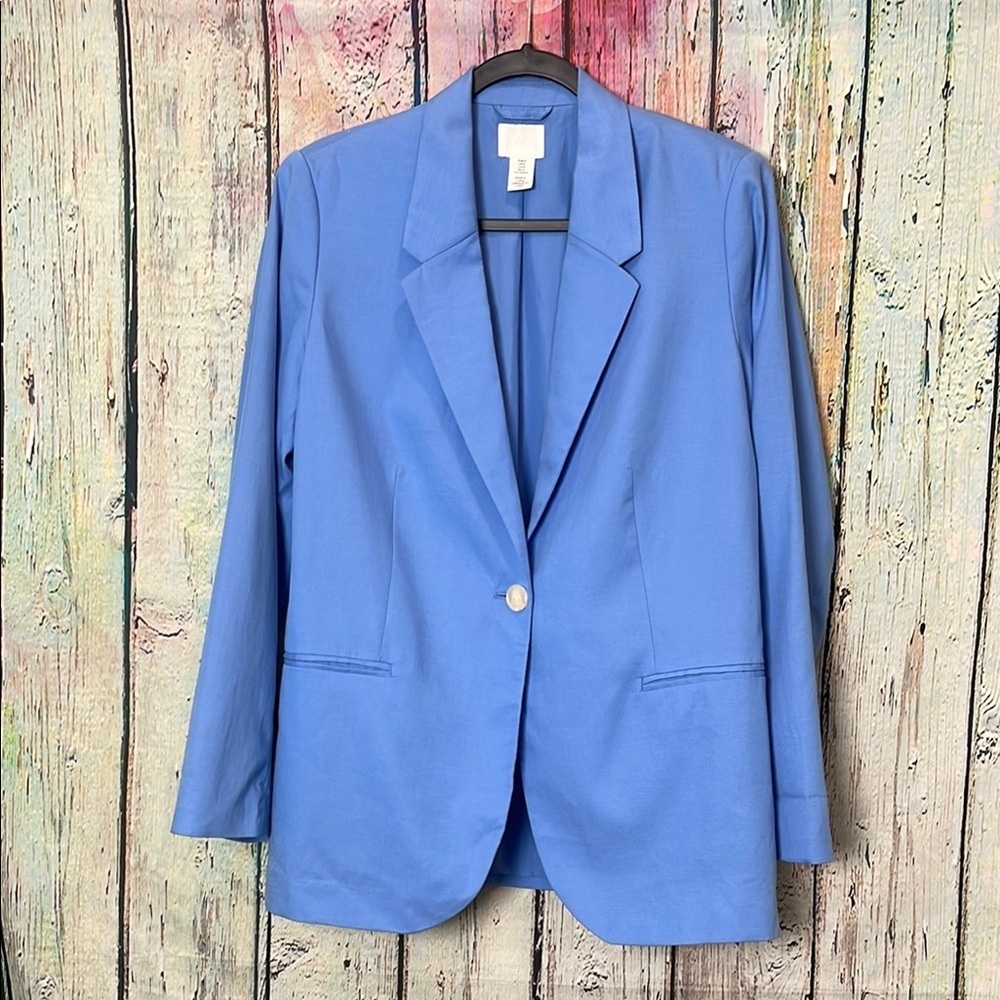 H&M Blue Blazer Tailored Suit Jacket
